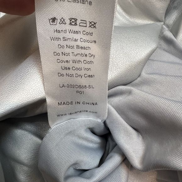 Lavish Alice Silver Metallic Vegan Leather Corset Mini Dress New Sz 0 - Picture 13 of 16